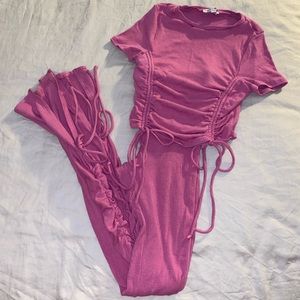 Fashion Nova Pink Knit Lounge Set